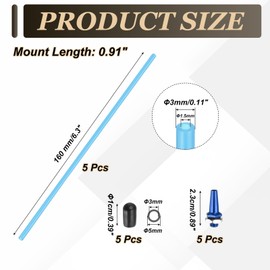 sourcing map 160mm Plastic Protection Antenna Tube, RC Antenna Tube with Mount and Cap for RC Car Boat Drone Receiver(Blue, 5 Pcs)