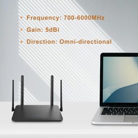 2 X 5G WiFi Antenna 4G LTE Antenna Omnidirectional Antenna Router External Antenna SMA / 2 x TS9 Antenna, GSM/GPRS/2G/3G/4G/5G for Router Security IP Camera USB Adapter - Black