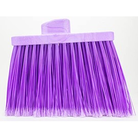 SPARTA Plastic Broom Head, Angled, Flagged for Small Debris Indoor, Outdoor, Home, Restaurant, Lobby, Office, 12 Inches, Purple