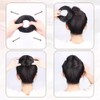QIANCHUN Hair Bun Extension Synthetic Straight Neat Donut Updo Stretchy