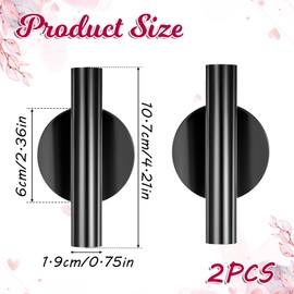 2 PCS Wall Vases for Flowers, Black Flower Vase Metal Hanging Plant Holder Small Gold Vase Flowers Tube Wall Planter Hanging Vases for Modern Home Decor Display Dried Faux Fake Flower