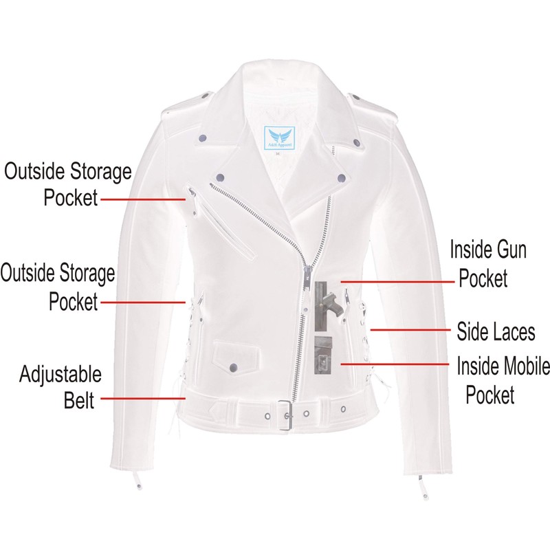 LuxHide Women Motorcycle Top-Grain Cow Hide Premium Thick Leather Jacket