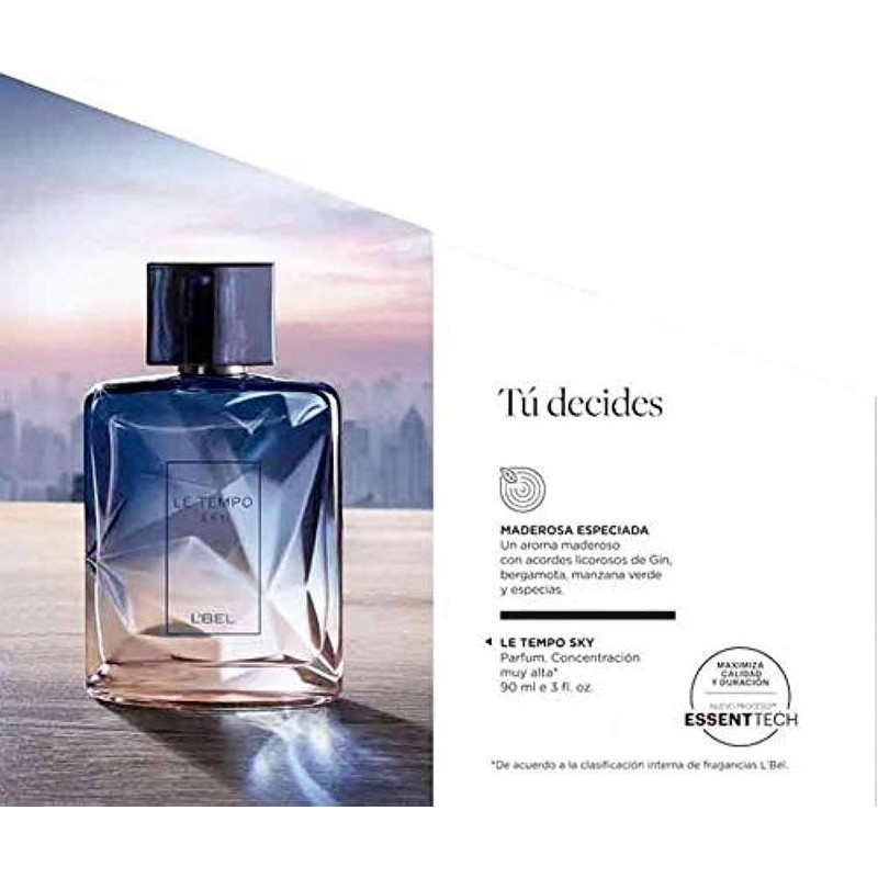 L'Bel Le Tempo Sky para hombre, notas de madera y