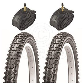 2 Bicycle Tyres Bike Tires - Mountain Bike - 26 x 1.95 - With Presta Tubes