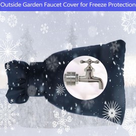 Outdoor Faucet Covers for Winter, DMIMIA 4 PCS 5.5"Wx 7.5"H Thickened Outside Garden Faucet Socks for Freeze Protection, Reusable Outside Spigot Covers Winter Insulated,Black
