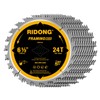 RIDONG 6-1/2 Inch Circular Saw Blade, 24-Tooth with 5/8" Arbor