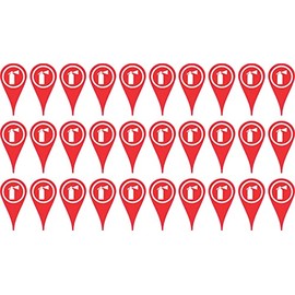 StickerTalk Fire Extinguisher Map Pointer Vinyl Stickers, 1 Sheet of 30 Stickers, 0.5 inches by 1 inch Each