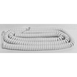 The VoIP Lounge Replacement 25 Foot Long White Handset Curly Cord for AT&T Phone