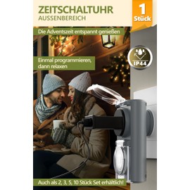 Outdoor timer - magical glow of lights automatically controlled - Tempo timer, easy to operate, particularly robust - Mechanical timer, analogue, IP44