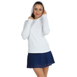 IBKUL Athleisure Wear Sun Protective UPF 50+ Icefil Cooling-Essential Women's Hoody-16000 White/Solid/M