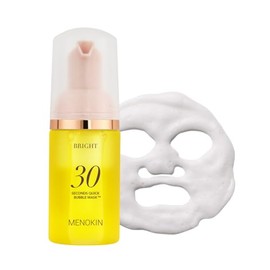MENOKIN 30 Seconds Quick Bubble Mask [BRIGHT] - [Vitamin C] [Glutathione & Niacinamide] in Micro-bubbles for Dark Spots, Uneven Skin Tone, Korean Skin Care Essential, 52 Uses, 2.36 fl.oz