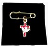 Gold Tone Cross Holy Spirit Pin, Confirmation, Baptism Garment, Brooch,