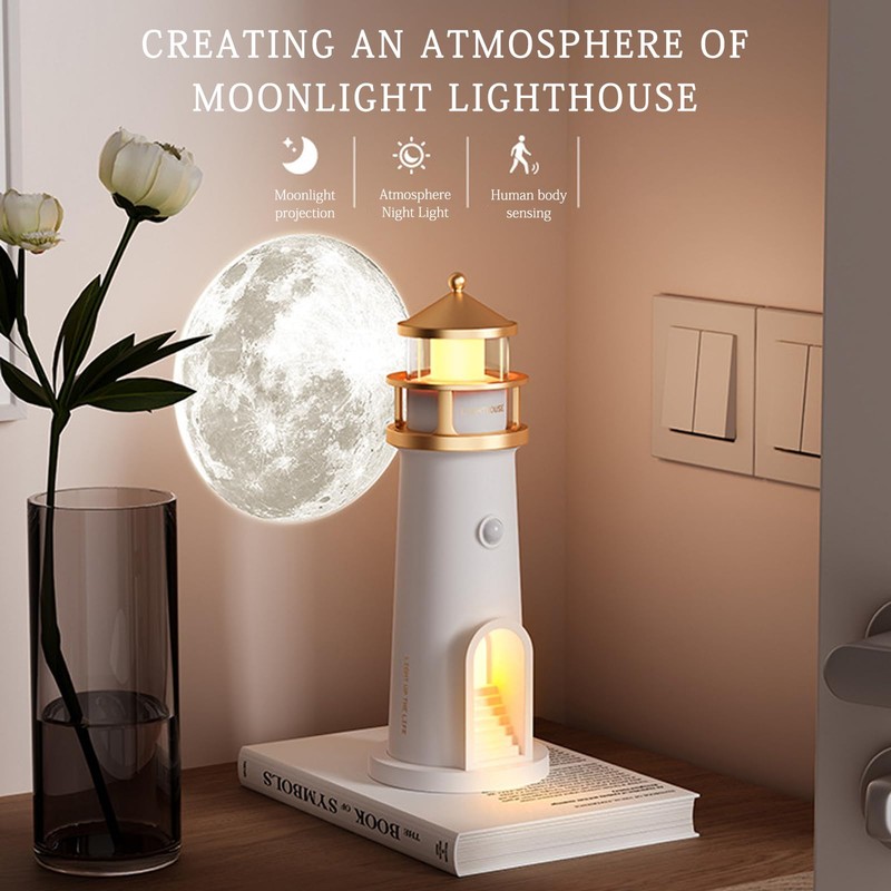 DAZZTIME Lighthouse Decoration, Lighthouse Lamp, LED Lighthouse, Projection Lighthouse Lamp,