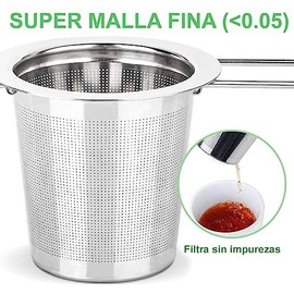 U Chef Set de 2 Infusor t de Acero Inoxidable con Tapa, Filtro de t Para, Colador de t Para t Suelto, Tetera con Tapa, Asa Plegable, Para Tazas...    