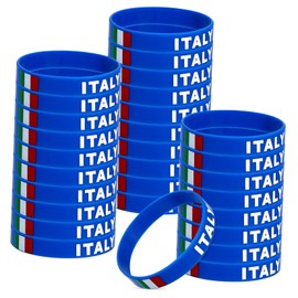 CLISPEED 30 Stück Länderflaggen-bedrucktes Silikon-Flaggen-Armband für Männer, Motivationsarmband, Damen-Armbänder, Nationalflagge, Fußball, Italien, Baseball fehlt
