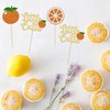 24Pcs Little Cutie Cupcake Toppers Glitter Orange Cupcake Picks Citrus