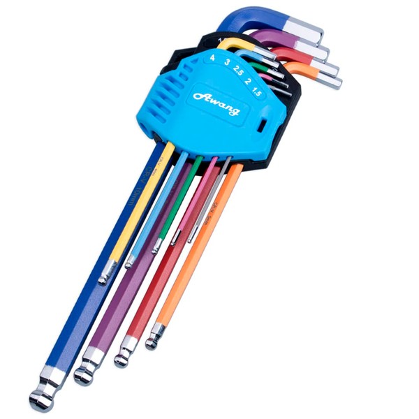 Awang Hex Key Set 9PCS Metric Hex Keys Cr-V, Long