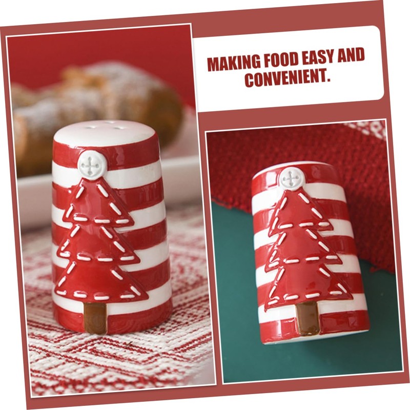 Mikinona Small Salt Pepper Shaker Set Ceramic Jar Seasoning Salt