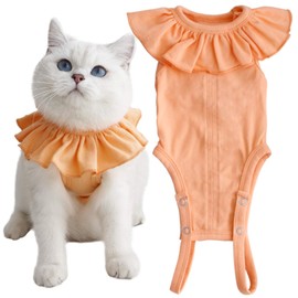 KUVEELA PET Post Surgery Clothing for Cats, Girls, Post Surgery Wear, Alternative to Elizabethan Colors, Protective Clothes, Female Preventation, Weaning, Wound Protection, Skin Diseases, Prevents
