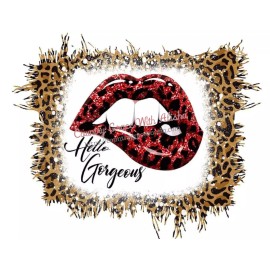 Handmade Sublimation Print Valentine's Day Hello Leopard Ready to Press Heat Transfer