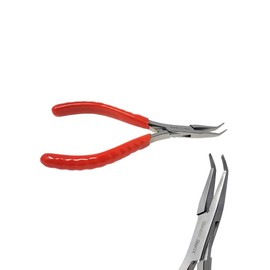 Jewelry Making Pliers Bent Nose Pliers Wire Cutter for Jewelry Repair, DIY Crafts, Jewelry Making Supplies Anti-Slip Comfort Grip Handle (Slim Bent Nose Pliers)