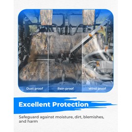 KEMIMOTO UTV Seat Covers Compatible with 2014-2024 Pioneer 700 700-4, All-Weather Protection, UV Scratch Resistant, Water-Resistant 1680D Oxford Fabric, Anti-Slip Secure Fit, Accessories (Camo Color)