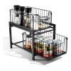 Organizador Cocina Apilable 2 Niveles Multiusos Deslizante Negro