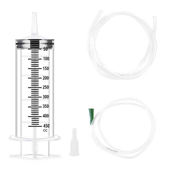 MOSTFUN Syringe 450 ml, Large Syringes with Hose, Plastic Syringe