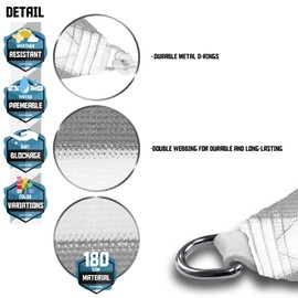 TANG Sunshades Depot Gray White Strip 24'x24'x24' Sun Shade Sail with 8 Inch Hardware Kit Equilateral Triangle UV Block Durable Fabric Outdoor Canopy - Custom