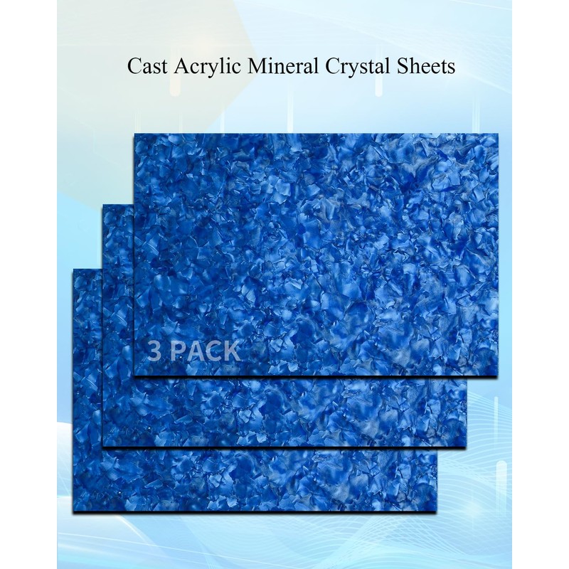 TOEPODO Pearl Mineral Crystal Acrylic Sheets 1/8 Thick Cast Acrylic