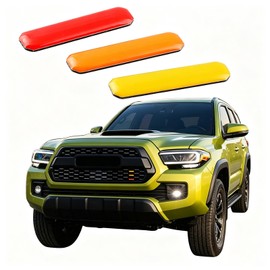 MAIBAOYUAN 3-Color Stripe Grille Emblem Badge Sticker Compatible for 2016-2023 Toyota Tacoma TRD Pro Front Grille Yellow Orange Red Tacoma Retro Style Decoration Accessories