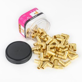 Pro 40-Pack EFIELD Pex Crimp 1/2 Inch Elbow Brass Plumbing Fittings for Pex Tubing Connection, ASTM F1807
