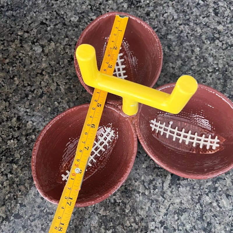 Boston Warehouse Touchdown 3 Section Football Condiment Server bowl Hand
