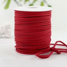 Capesaro Faux Suede Leather Cord,2.5mm 50 Yards Thin Leather String for Jewelry Making, Gift Wrap,Leather Lace, DIY Crafts(Red,1/8 inch x 50 Yards)