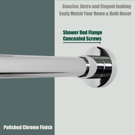 Artiwell Heavy Duty Shower Rod, Adjustable Shower Curtain Rod, Expandable 47-84 Inch, Permanent Mount Shower Rod, Never Rust Stainless Steel For Window Curtain and Closet, Chrome Plated