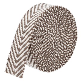 BENECREAT 4.57M Polycotton Webbing, 38mm Width, Olive Jacquard Straps, Flat Jacquard Webbing with Arrow Pattern for Bag Handles, Webbing, Tote Bag Webbing, Fabric Tape