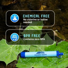 Ready Filter — Personal Water Filter Straw for Your Backpacking Gear | Water Filtration System Survival for Outdoor & Camping Supplies | Ultralight, Portable, and Durable Emergency Water Purifier