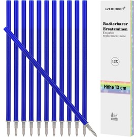 LVZONGXIN LVZONGXIN Ersatzminen, Kompatibel Mit Legami, [ Blau, 12er], Spitze 0,7mm,Höhe 13 cm, Radierbare Tintenrolle (BLAU, 12)