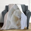 Cute Polar Bear Throw Blanket Super Soft Warm Fluffy Fleece
