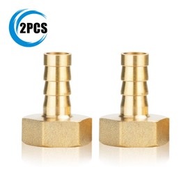 Drado Pack of 2 Hose Nipples with Hexagonal and Male Thread, Hose Connection Internal Thread for Air, Water, Fuel, Oil and Gas Hose Lines (1/2 Inch Inner Thread x 10 mm)