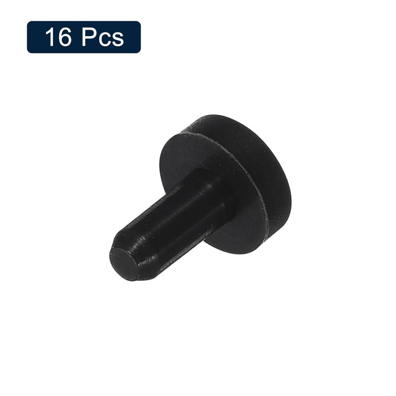 sourcing map 16 Pieces Black Rubber Stopper, 3mm Plug Holes