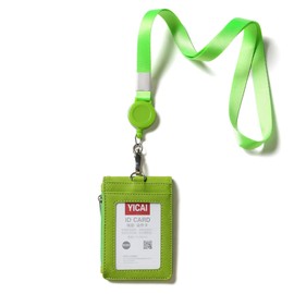 [Alaka] Pass Case, Commuter Passcase, With Reel, Men's License Holder, License Case, Coin Purse, Women's, Students, Boys, Card Case, IC Card Storage (Green), green