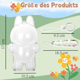 Esshogo Lbb Transparent Protective Case, Short Necklace and Crystal Bracelet Pendant, Protective Case for Doll Standing, Protective Transparent PC Bag for Doll, Lbb Transparent Protective Case