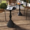 Benkyo Living Room Side Tables Set of 2 Black Round