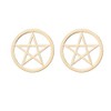 WLL Gold Silver Tiny Star Pentagram Pentacle Stud Earrings Wicca