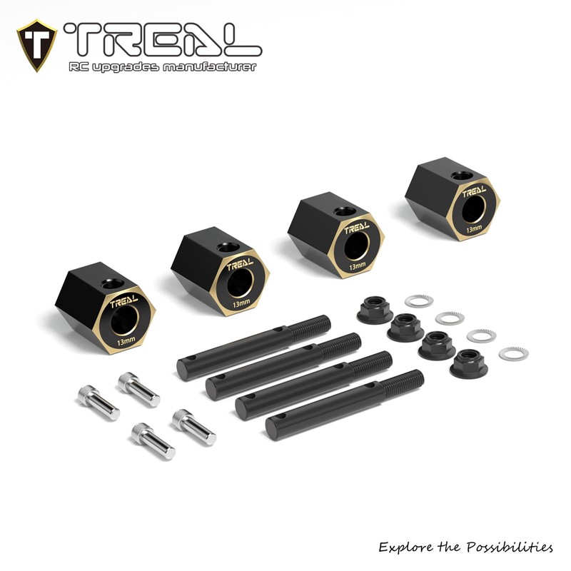 TREAL Brass Wheel Hex Hubs Adaptors Extended Hub for Axial