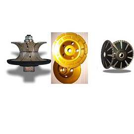 Diamond Vacuum Brazed Profile Wheel Router Bit Full Bullnose shaping 40 MM 1 1/2" high Diamond 5" Convex/Concave blade 4" grinding cup wheel granite concrete counter top