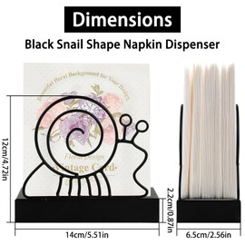 WATUNID Napkin Holder, Black, Metal Snail Shape Tablecloth Dispenser, Tables Tissue Stand, Freestanding Napkin Holder for Tables, Napkin Holder for Restaurant, Cafe, Hotel, Kitchen (Pack of 2)