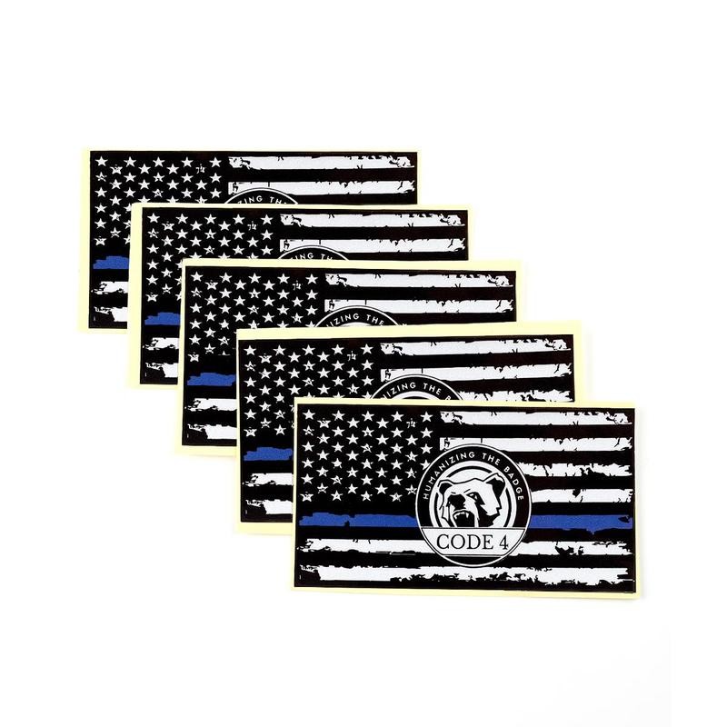 American Thin Blue Line Sticker - Car & Laptop Decal