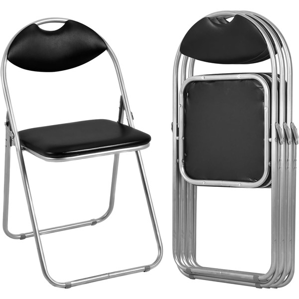 ARLIME Folding Chairs 4 Pack, Padded Folding Seats, Metal Foldable